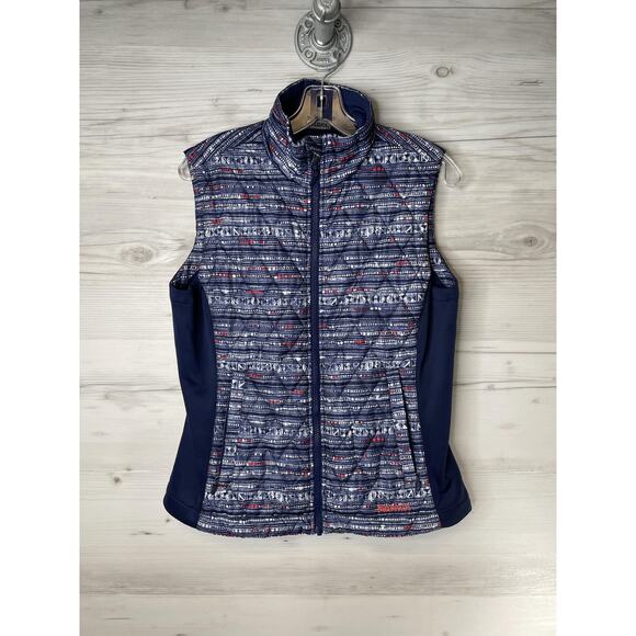 Marmot Vest Womens Medium Insulated Water Resistant Zip Pockets Outdoor Pattern - Picture 1 of 15